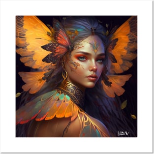 butterfly fairy lady ecopop art Posters and Art